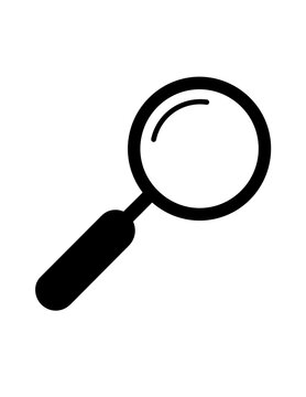 Magnifying glass with black handle.