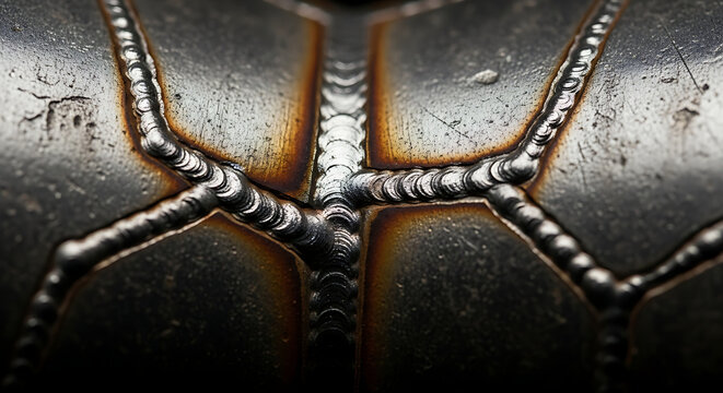 Close-up of metallic spider web texture