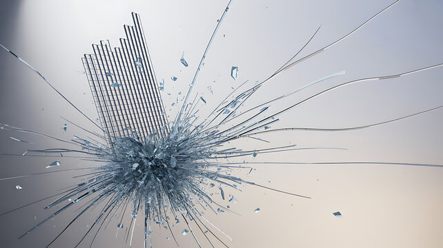 Abstract shattering data blocks with radiating lines generative art abstract shattered fragments explosion radiating scattered information technology disruption creative