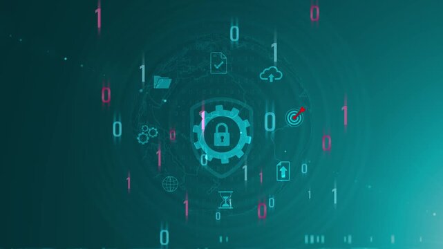 Access Management: Digital business futuristic technological interface, identity authentication, secure login, role-based control. Motion graphics of authentication High security concept