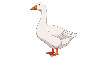 White goose, cartoon goose, vector illustration, animal icon, farm bird © Seth