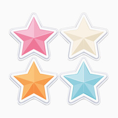 Obraz premium Four Colorful Star Stickers
