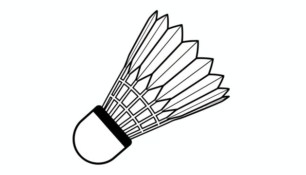 Badminton Shuttlecock Icon, Sports Equipment Illustration, Black and White Vector, Athletic Symbol, Game Accessory