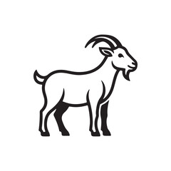 Fototapeta premium Goat icon vector on White Background ,Vector Art Illustration on white background. 