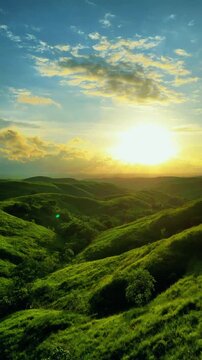 Wairinding Hill Scenic Rolling Savanna and Winding Road in East Sumba