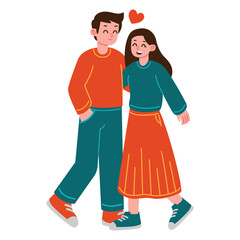 Fototapeta premium Romantic illustration of man and woman