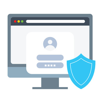 Webpage login icon design. Vector Desain