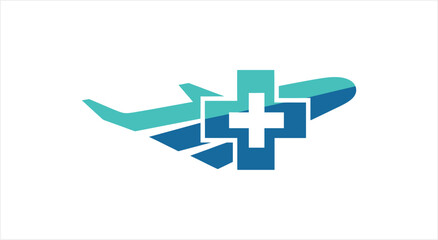 Fototapeta premium Airplane with Medical Cross Symbol.