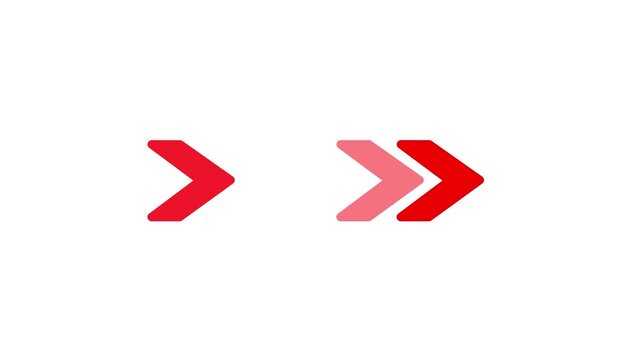 arrow icon concept animation right to left direction looping arrow loading and navigation symbol on white background