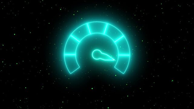 Dynamic vertical speed animation with a colorful meter black  background