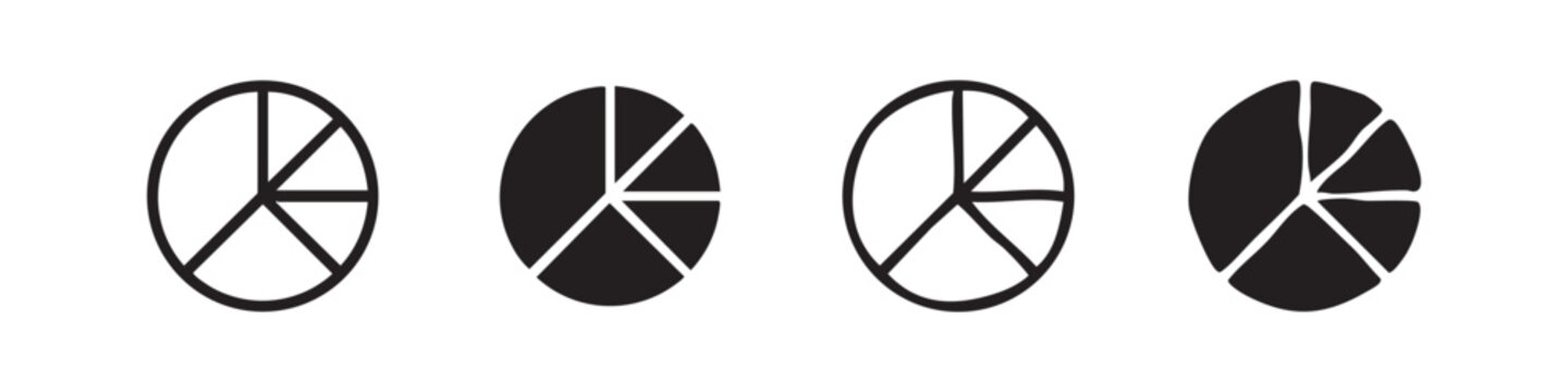 Business Pie Chart and Data Distribution Icon Set