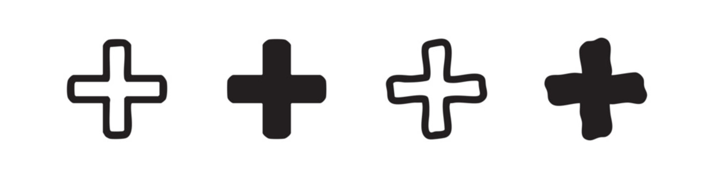 Plus sign icons, representing addition or new