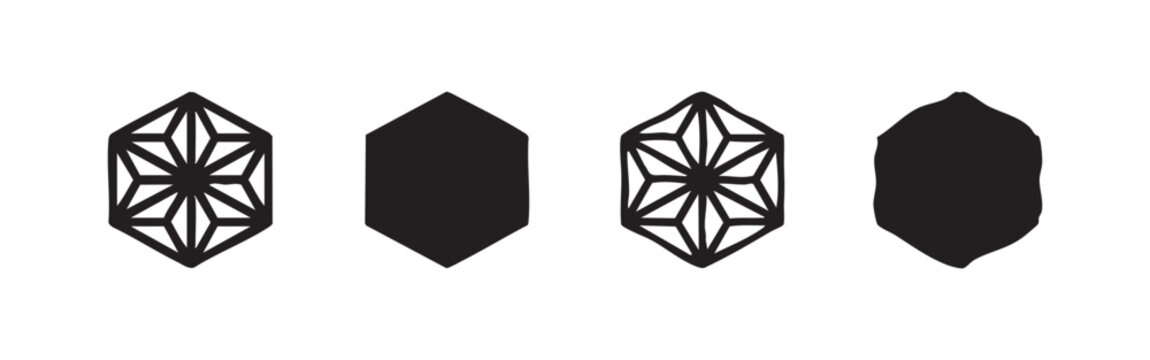 Hexagonal Geometric Shapes and Silhouettes