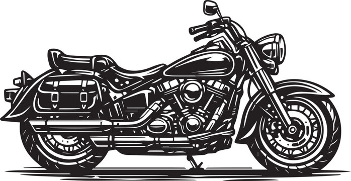 Bicycle and motorcycle vector illustration showing cycling transport vehicles with biker silhouette, speed, and vintage ride theme