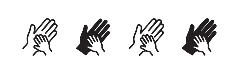Fototapeta premium Adult and Child Hands Icon for Care and Support Concept