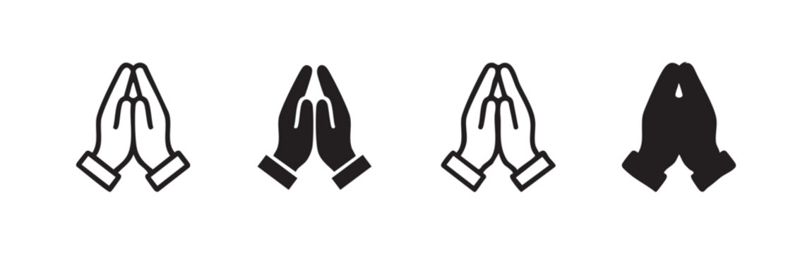 Praying Hands Icon for Faith and Spiritual Concept