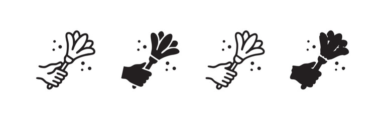 Obraz premium Feather Duster and Hand Cleaning Icon Set