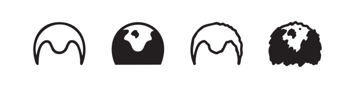 Male Pattern Baldness and Hair Loss Icon Set