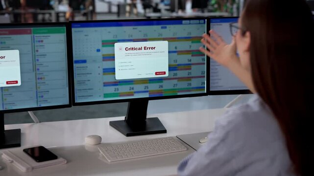 Woman Frustrated By Critical Error Message