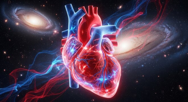 Cosmic heart: a celestial journey through the vascular system
