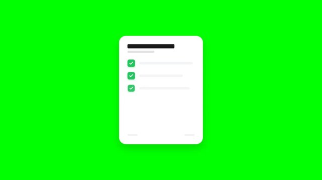 Minimalist checklist interface on vibrant green background