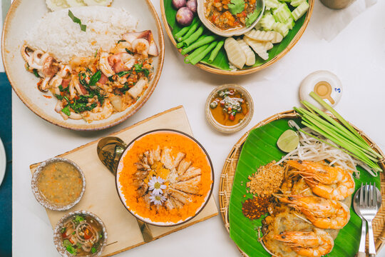 Thai panang curry chicken with coconut milk in bowl traditional