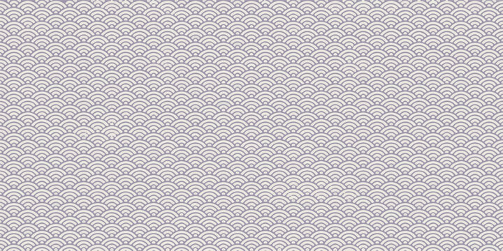 Seamless pattern of light purple Japanese wave motifs