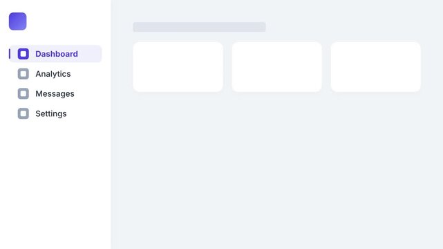 Modern Dashboard Interface with Menu and Data Display Elements.