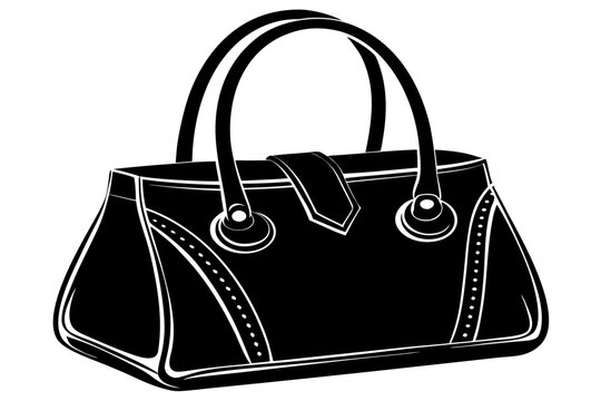  female handbag black icon,  female handbag silhouette art
