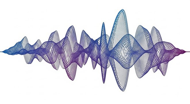 Abstract sound wave pattern with vibrant colors showing audio frequency visualization