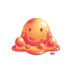 Fototapeta premium Melting Smiling Yellow Cartoon Jellybean Character.