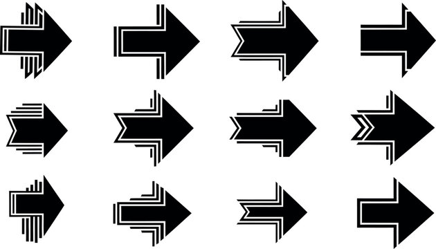 progression growth direction arrows sequence flat design vector illustration