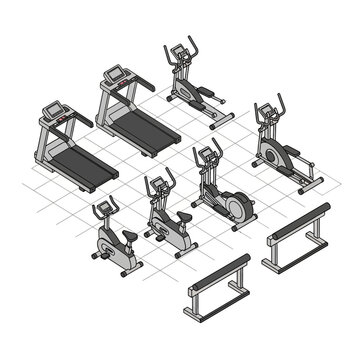 Exercise equipment for fitness and workout.