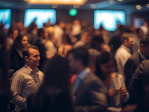 Generative Ai depicts a lively networking event with
