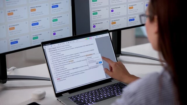 Editor Carefully Reviews And Corrects Text