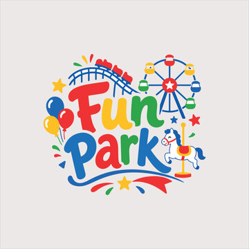 Carnival fun park logo design vector .