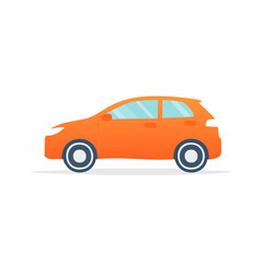 Fototapeta premium Orange Hatchback Car Illustration