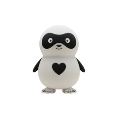 Obraz premium Cute panda toy with heart symbol