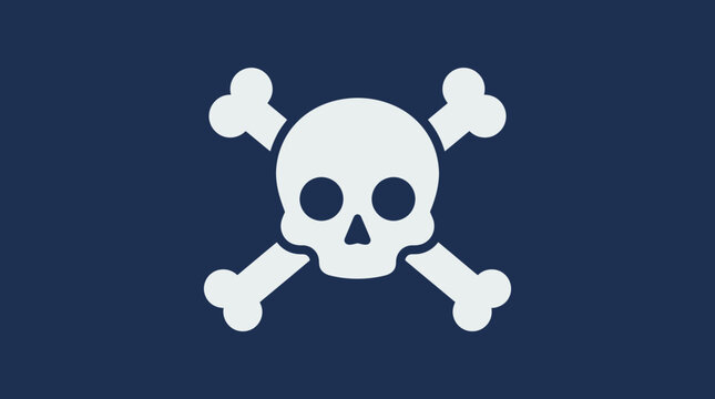 Jolly Roger pirate flag symbol.