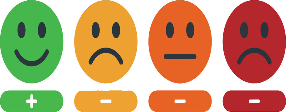 Customer Satisfaction Feedback Icons Set Smile Neutral Sad Rating Vector
