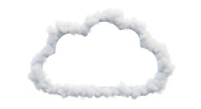 Fluffy white cumulus cloud illustration with soft edges isolated on transparent background