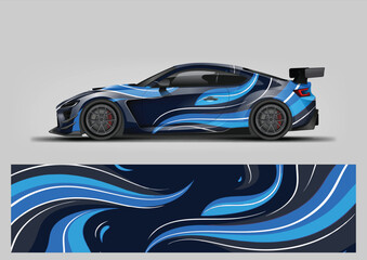 bleu wave graphic vector. abstract background for car vinyl wrap © Lancar