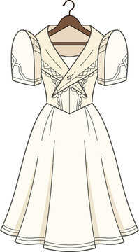 Elegant traditional Philippine Filipiniana dress with butterfly sleeves hanging on a hanger.