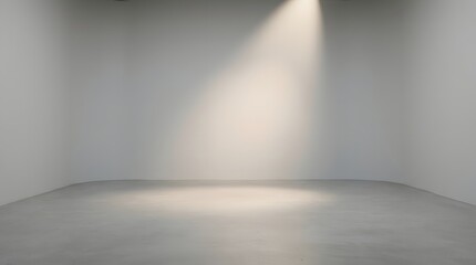 Obraz premium Empty gallery space with spotlight and minimalist design