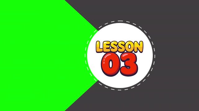 Cartoon Lesson 03 Education Animation Transition with Green Screen Chroma Key