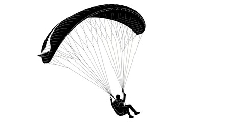 Paragliding, Parachute, Adventure Sports, Extreme Flying, Black Silhouette © Shabana