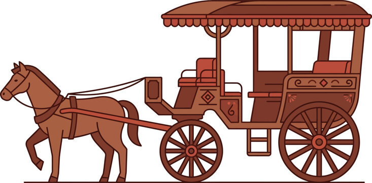 Traditional Philippine kalesa horse-drawn carriage, a cultural transport illustration.