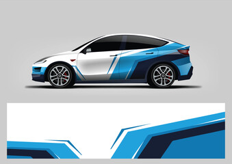 blue modern vector background for decal or wrap car design © Lancar