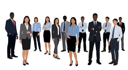 Obraz premium Diverse business team standing together in professional attire