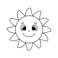 Fototapeta premium Happy cartoon sun illustration